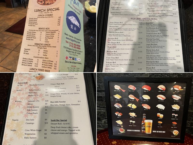 Fuji Grill Niagara Falls Menu