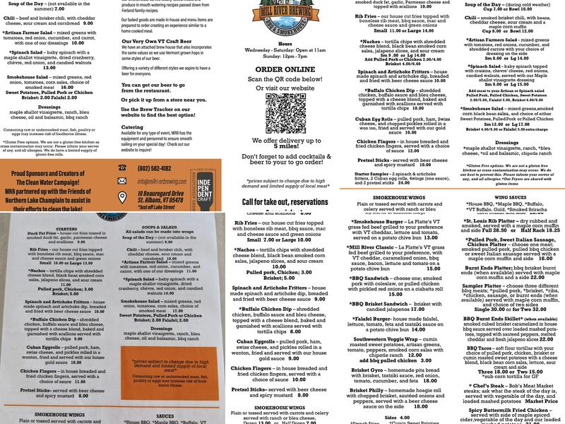 Mill River Brewing BBQ & Smokehouse Menu