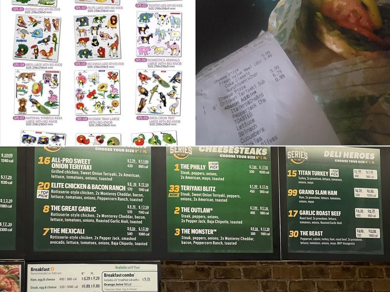 Subway Menu