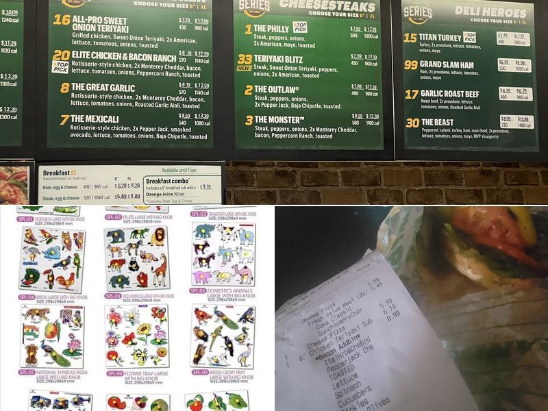 Subway Menu