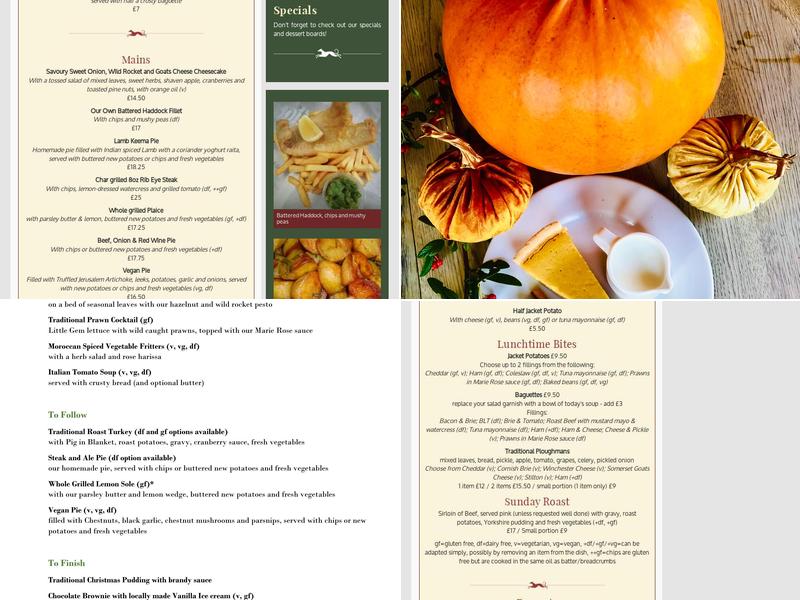 The Selborne Arms Menu
