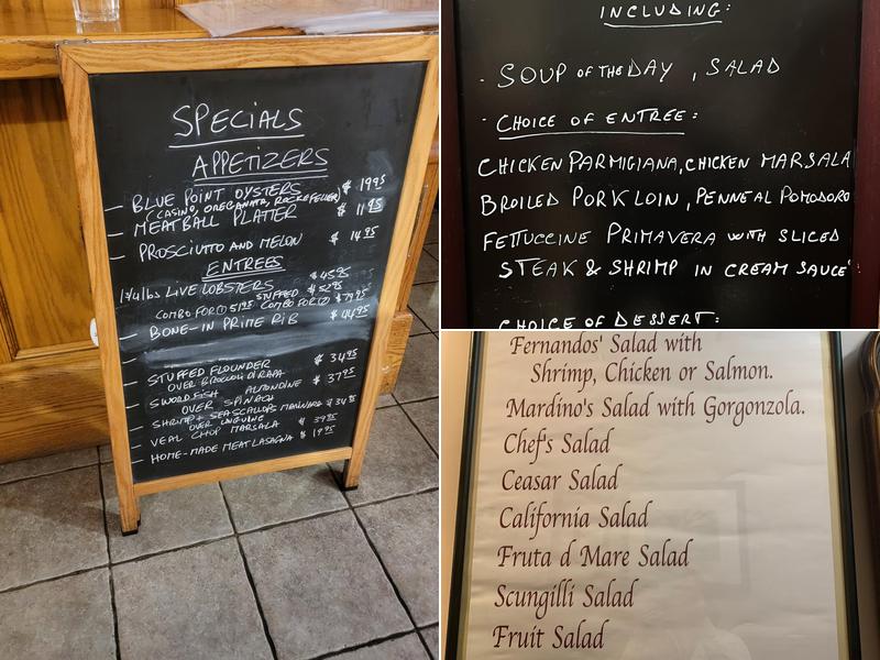 Mardino's Restaurant Menu