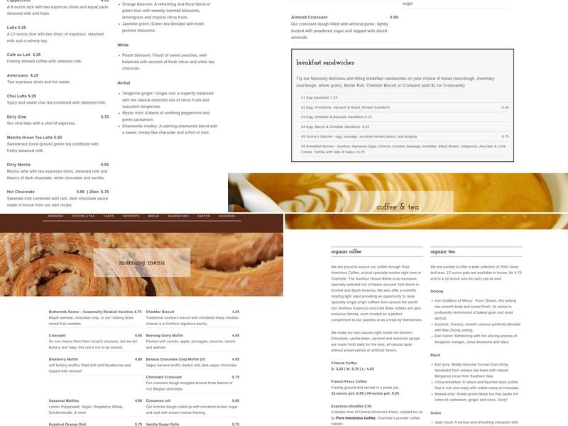 Sunflour Baking Company Menu