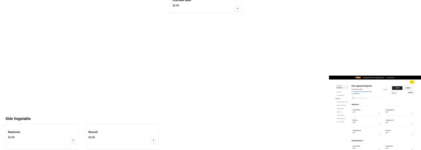 Ichi Japanese Express Menu