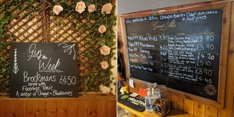 The Railway Arms Menu