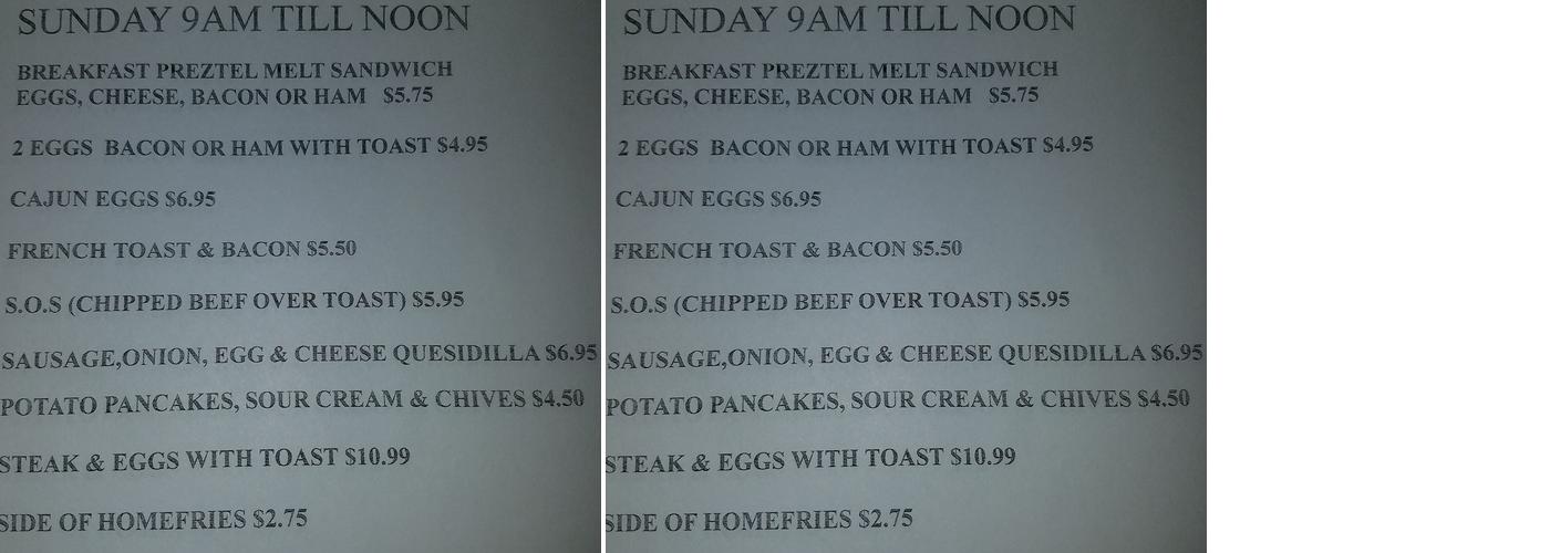Double D's Menu