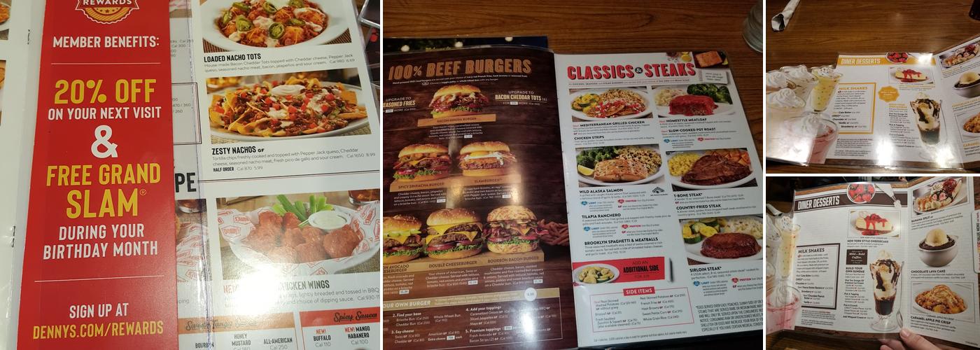 Denny's Restaurant Menu