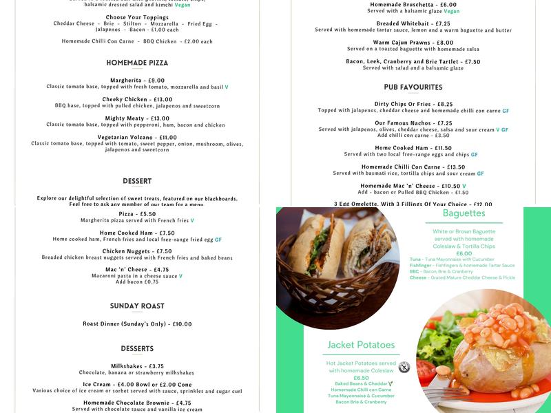 The Barley Mow Winchfield Menu