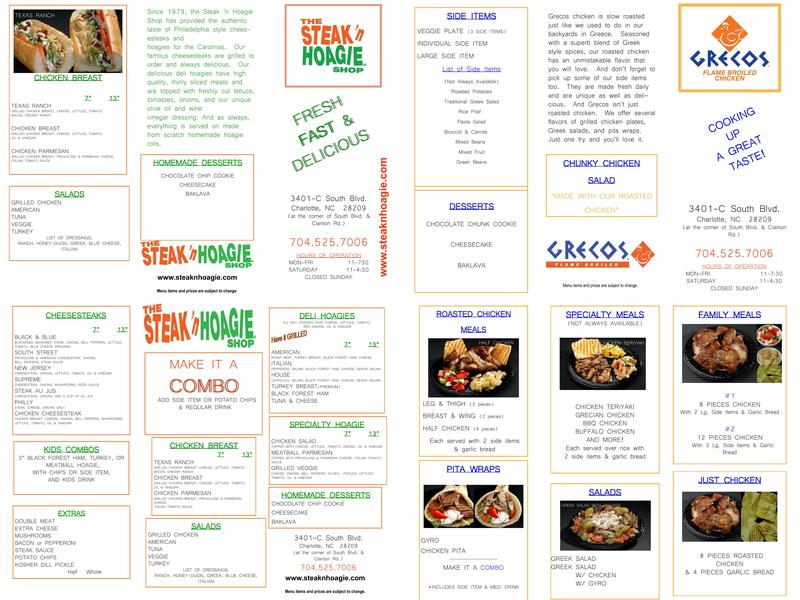 Steak 'n Hoagie Shop / Grecos Menu
