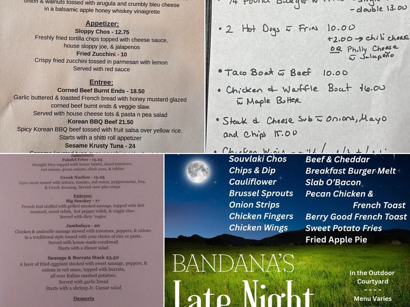 Bandana's Bar & Grill Menu