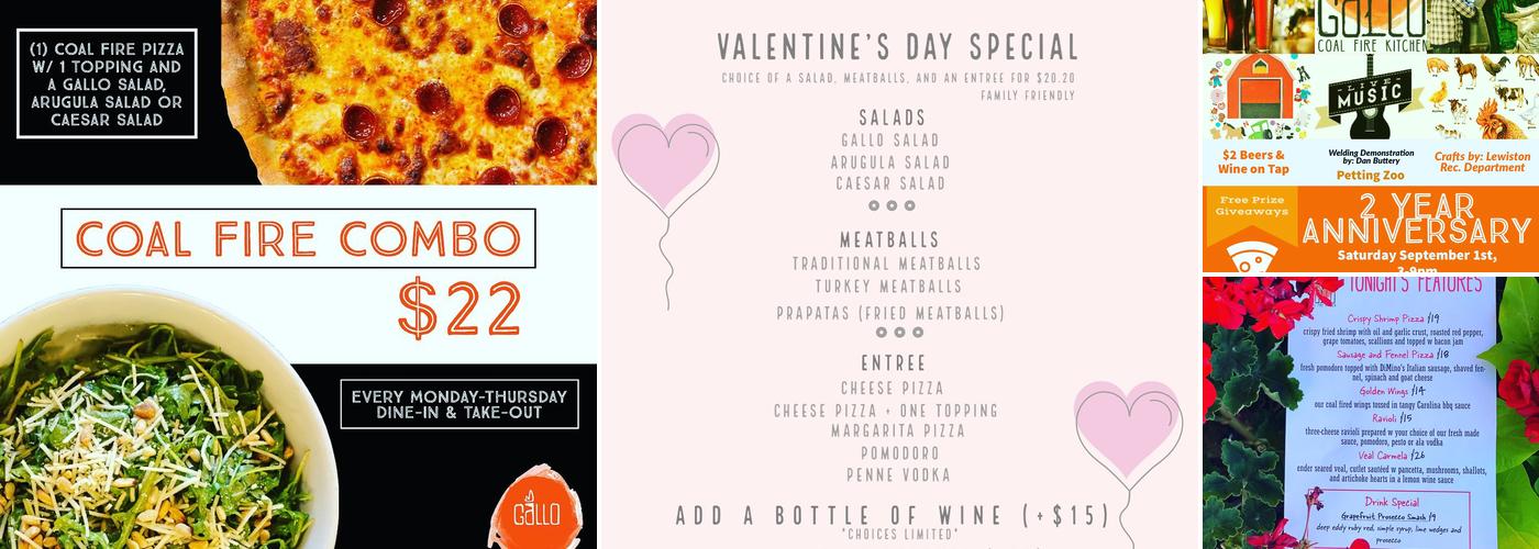 Gallo Coal Fire Kitchen Menu