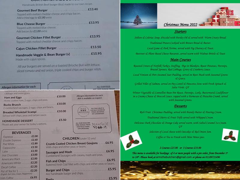 The Butchers Arms Menu