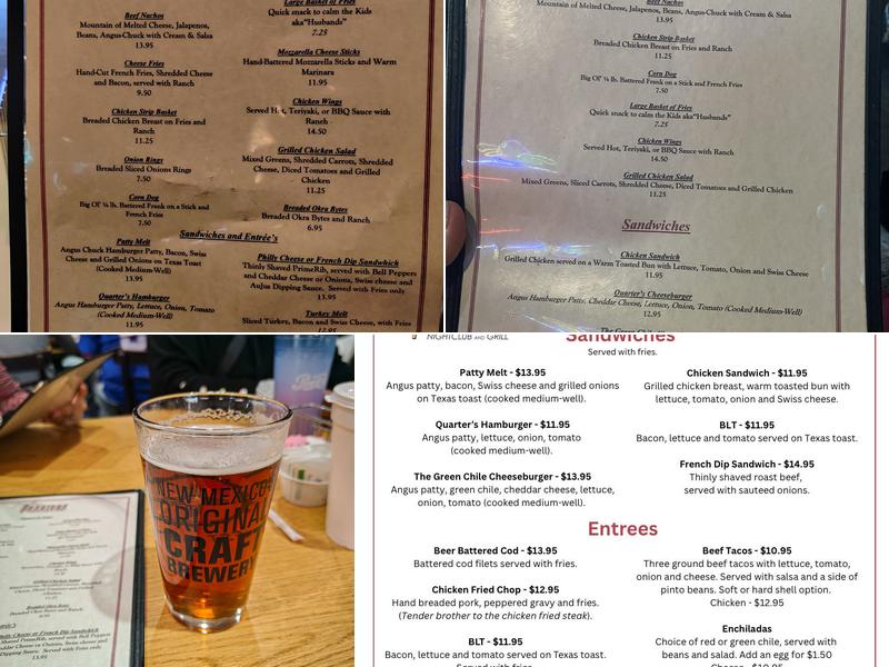 Quarters Menu