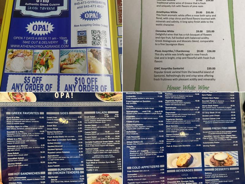 Athena Gyro Greek Taverna Menu