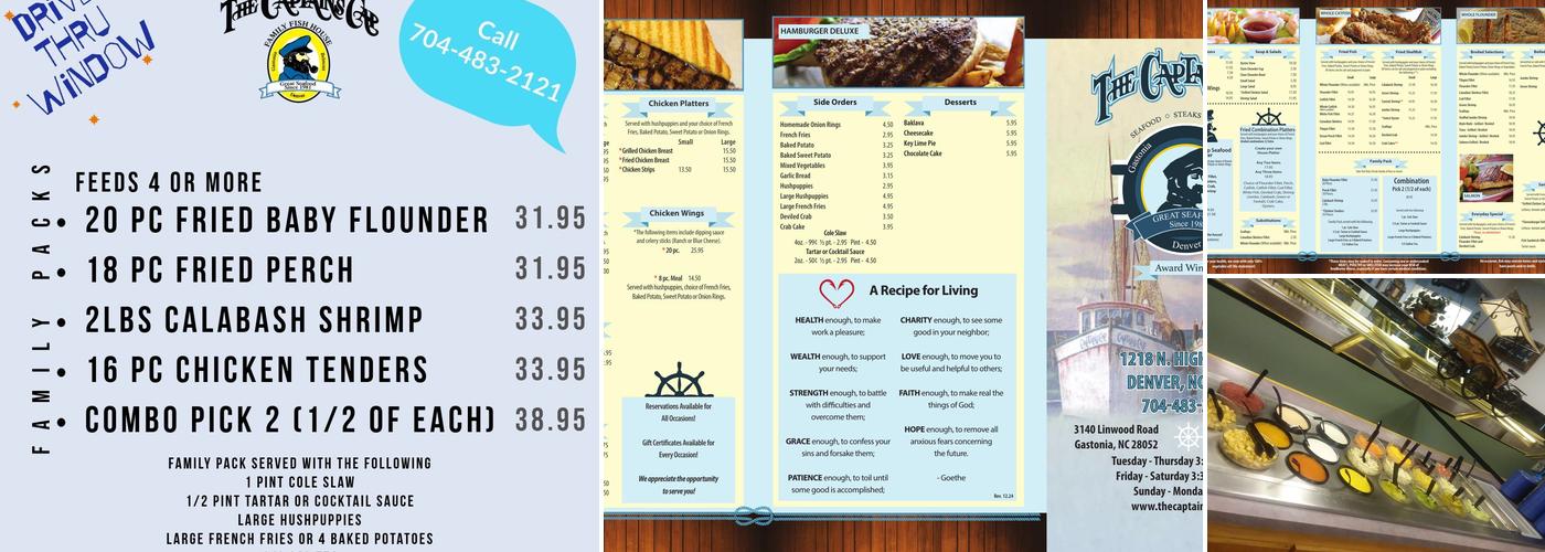 The Captains Cap Menu