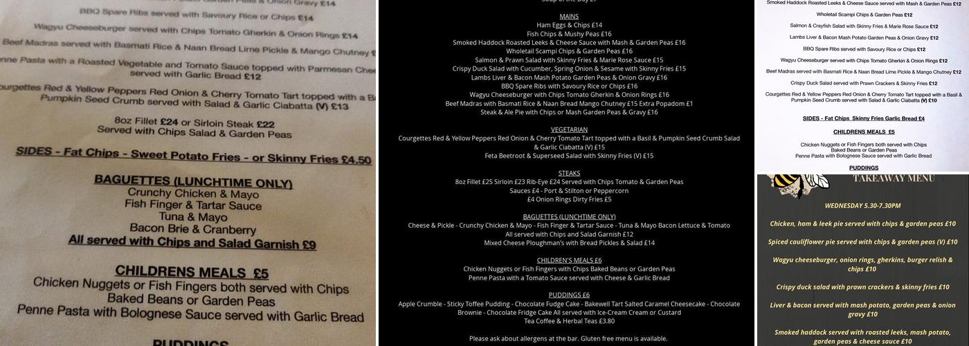 The Leathern Bottle Menu