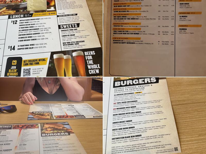 Buffalo Wild Wings Menu