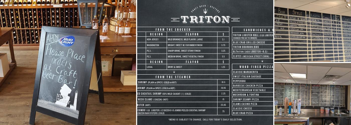 Triton Craft Beer and Oyster Bar Menu