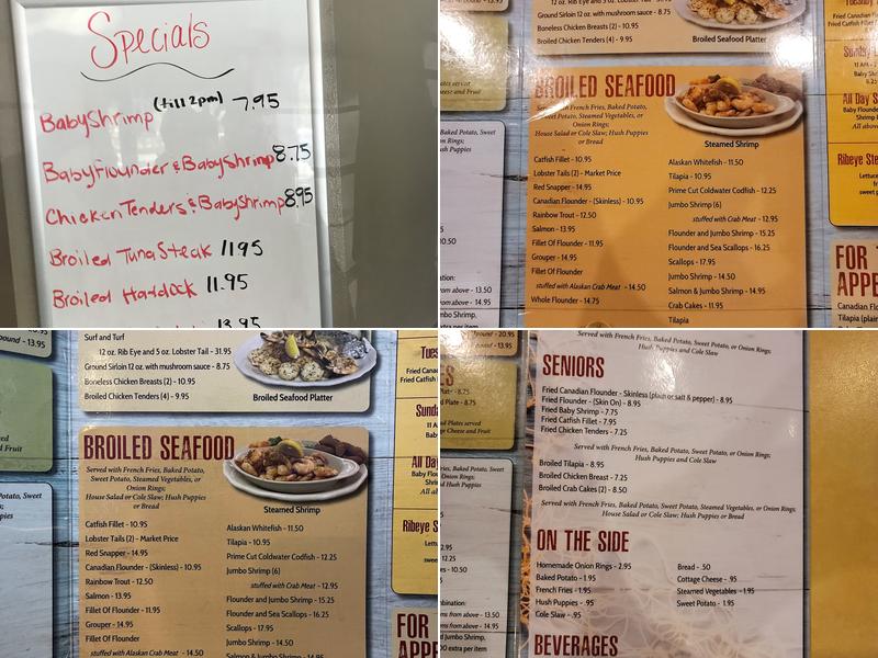 Harbor Inn Seafood Menu