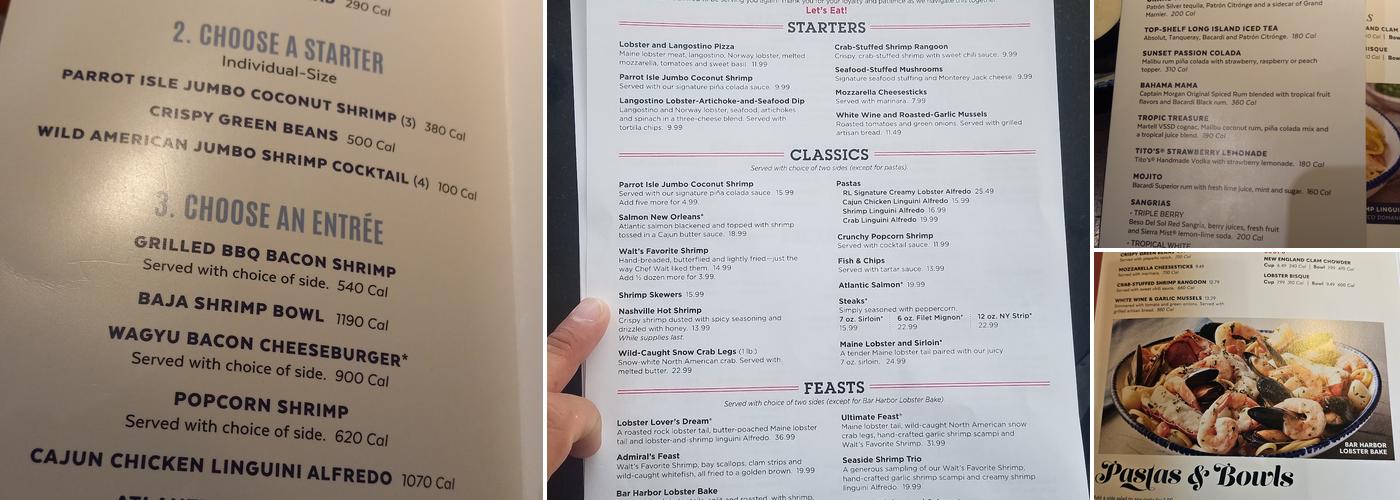 Red Lobster Menu