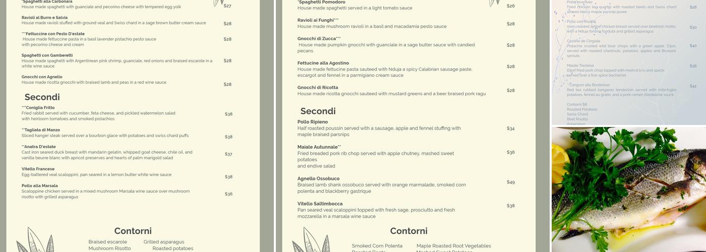 Il Bosco Menu