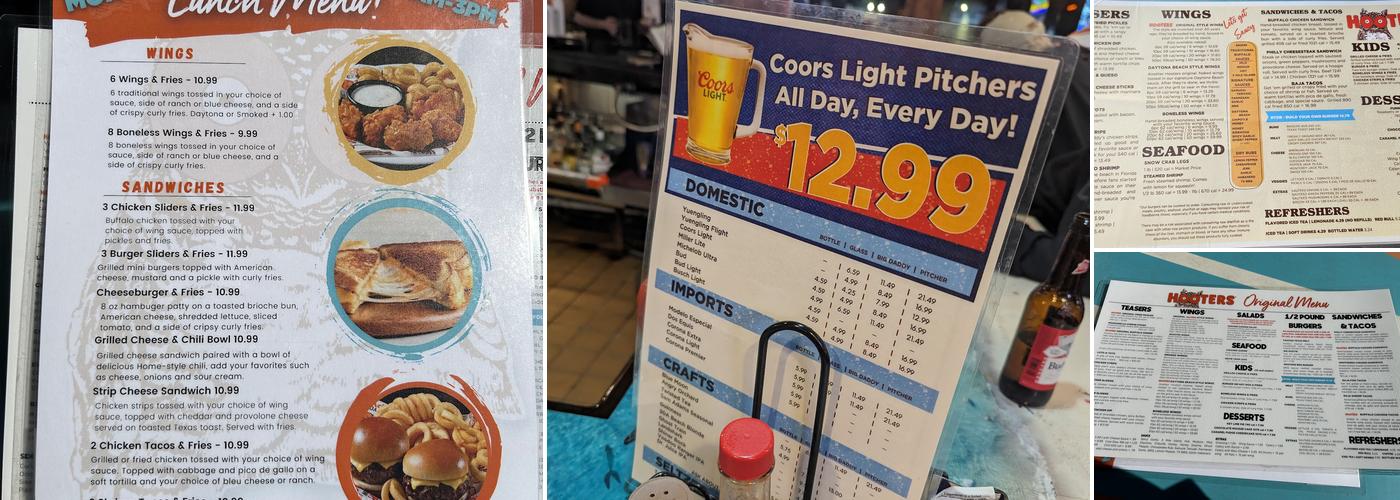 Hooters Menu
