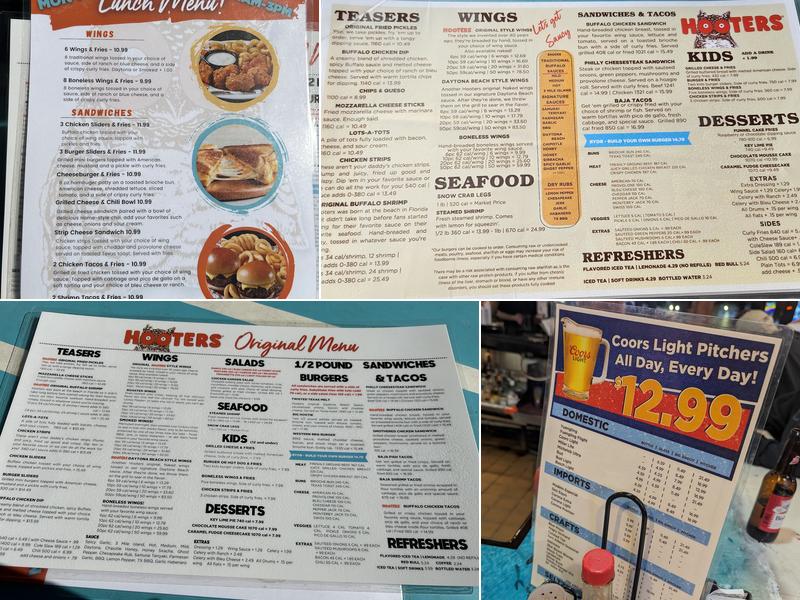 Hooters Menu