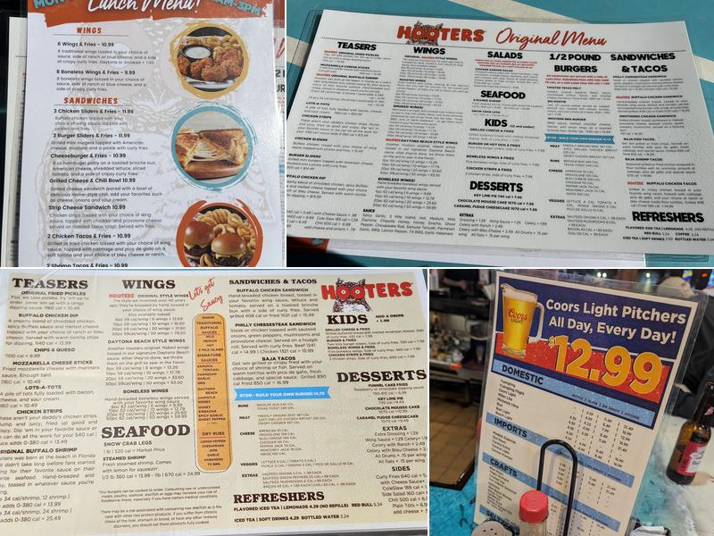 Hooters Menu