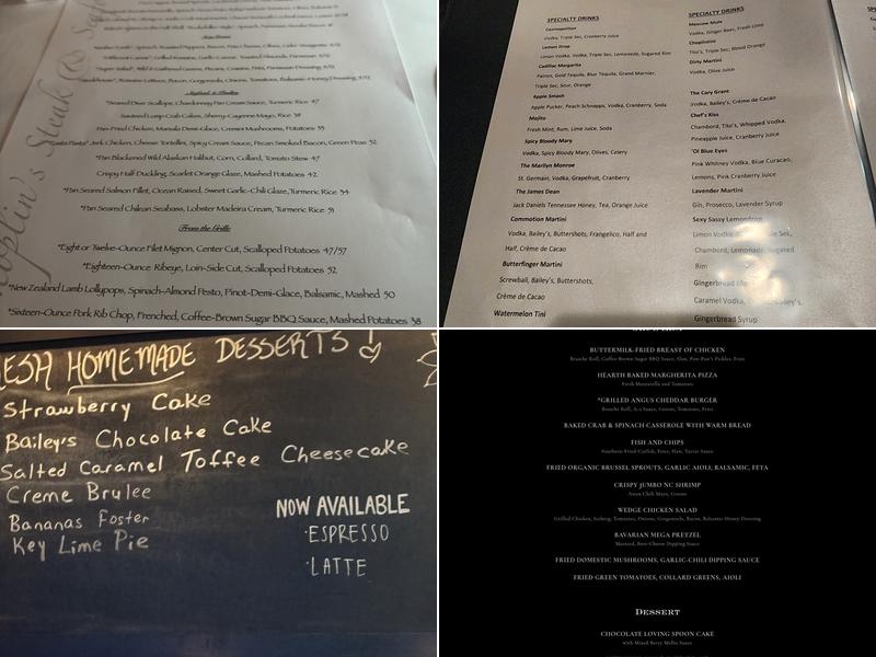 Choplin's Restaurant Menu