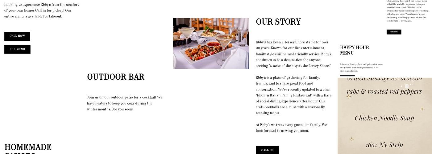 Ebby's Ristorante and Lounge Menu