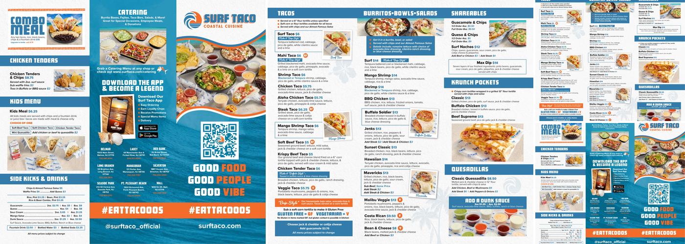 Surf Taco - Lacey Menu