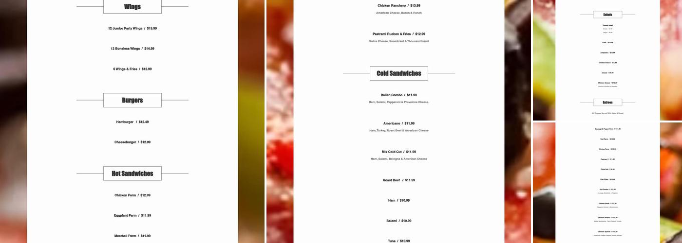 Domenico's Pizzeria Menu