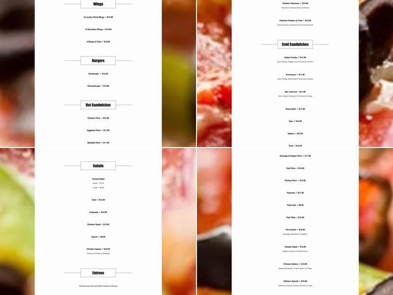 Domenico's Pizzeria Menu