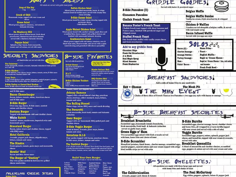 B-Side Grill Menu