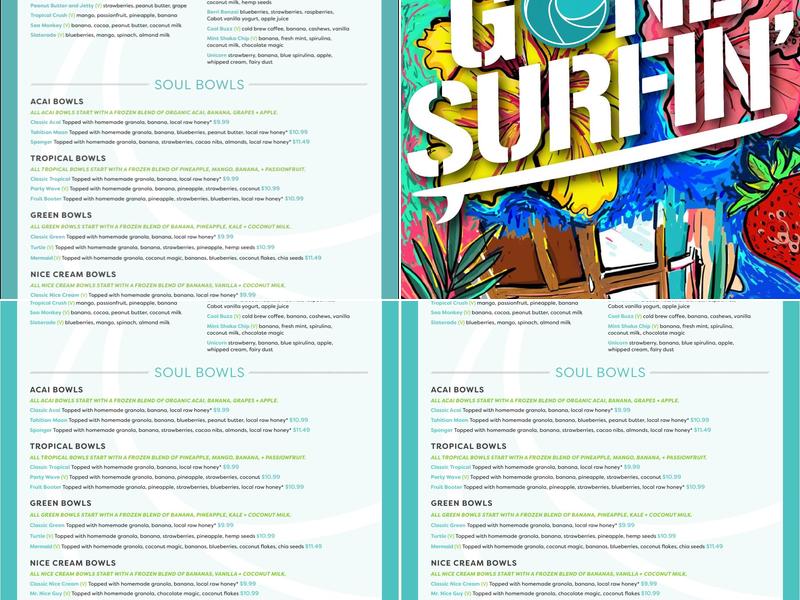 Soulberri Coffee + Smoothies Menu