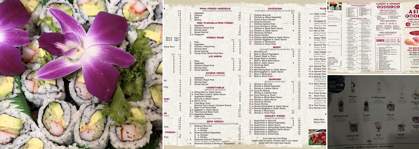 Asian Fusion Menu