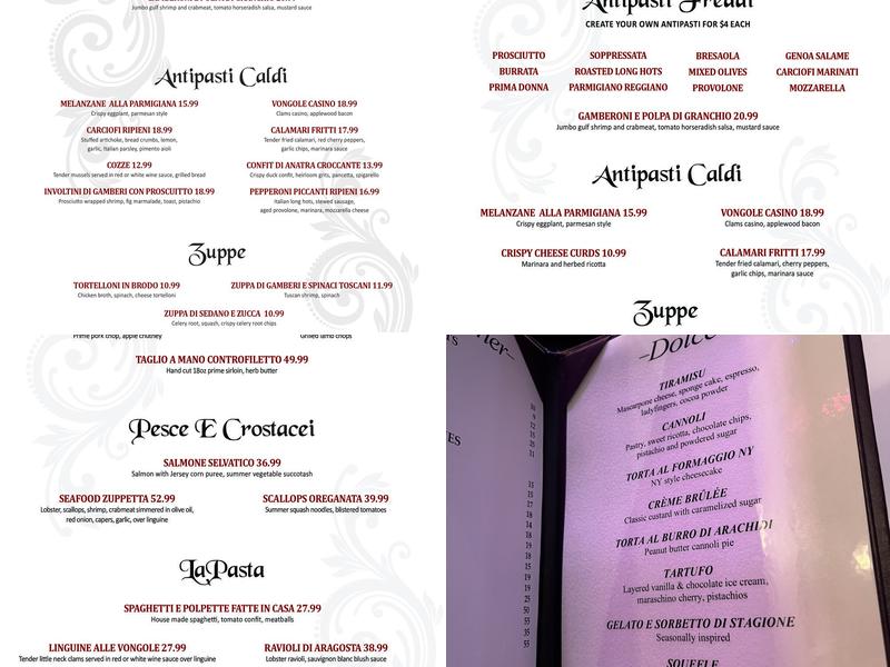 Capriccio Menu