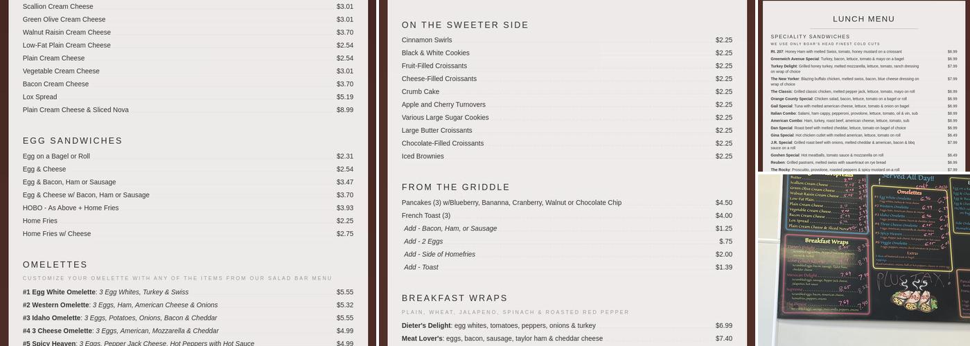 Not Just Bagels Menu