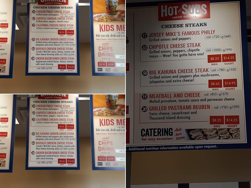 Jersey Mike's Subs Menu