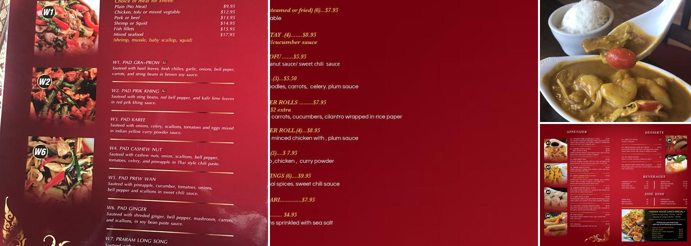 Kanda House thai kitchen Menu