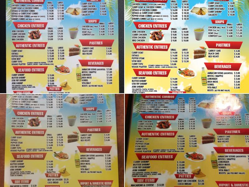 Caribbean Hut Menu