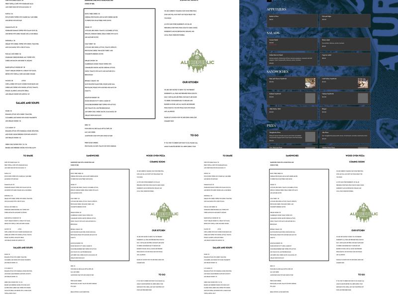 Rumor Brewing Company Menu