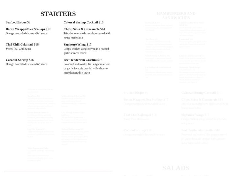 The Columns Menu