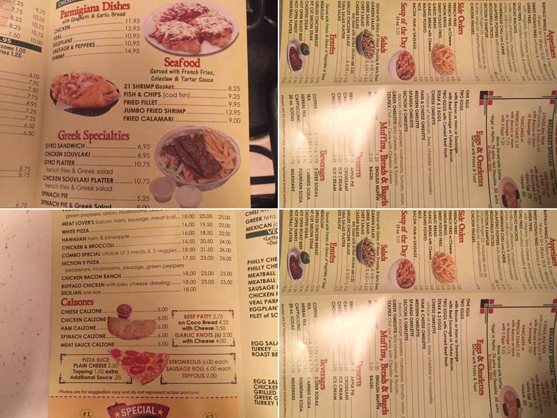 Section 5 Pizza Menu