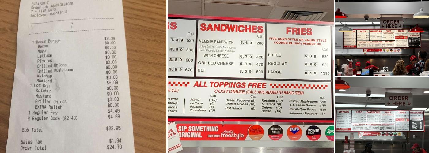 Five Guys Menu