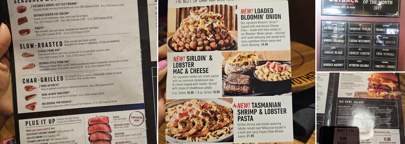 Outback Steakhouse Menu