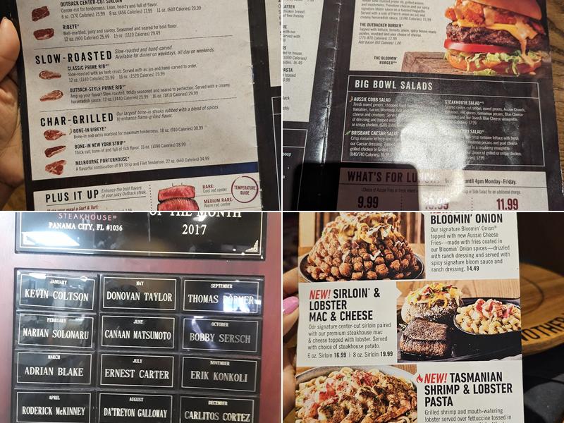Outback Steakhouse Menu