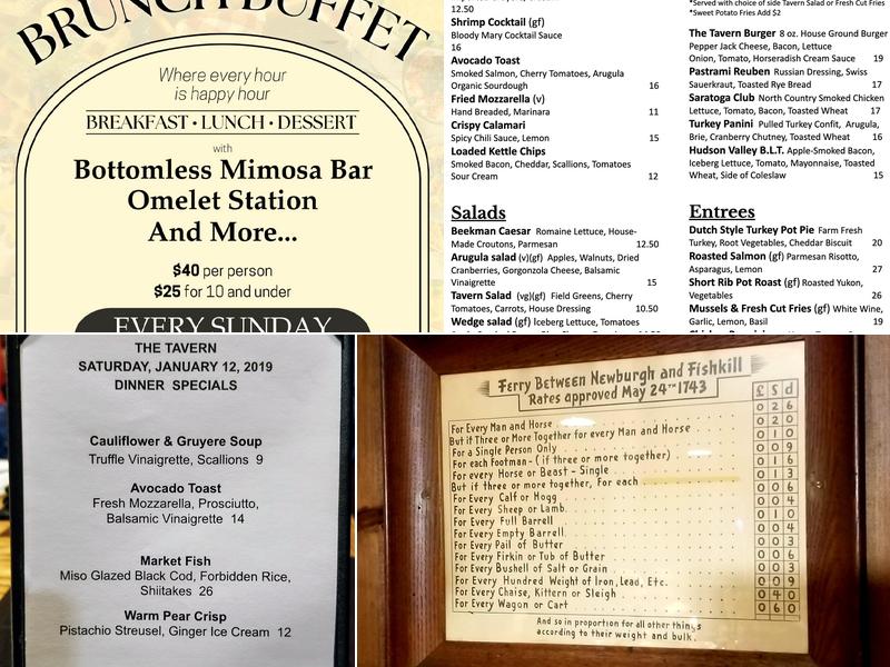 The Tavern at Beekman Arms Menu