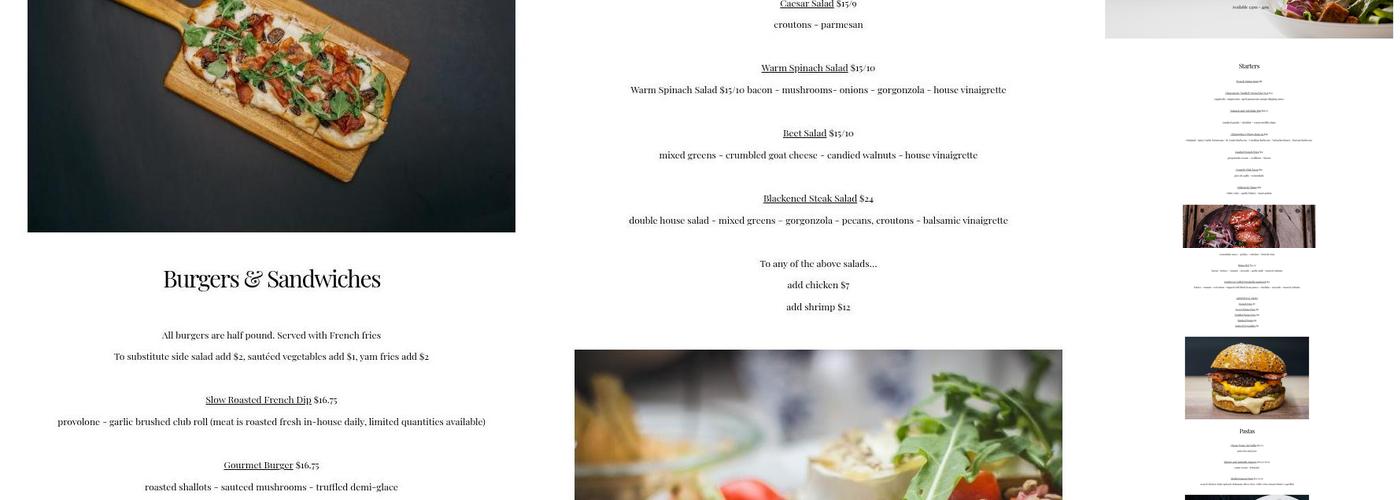 Christopher's Bistro Menu