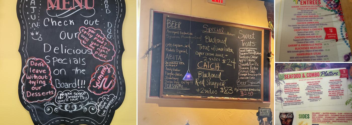 Cajun Yard Dog, Arboretum Menu